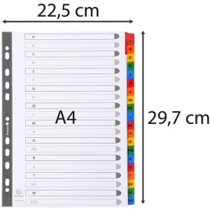 Indeksy z nadrukiem biały karton 160g wzmocniony kolorowe zakładki 20 sztuk A4 Biały