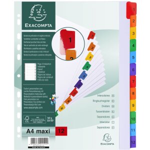 Exacompta Index DIN A4 z 12 zakładkami