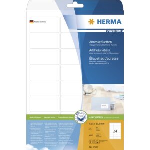 HERMA Etykiety adresowe Premium a4 63,5x33,9 mm papier...