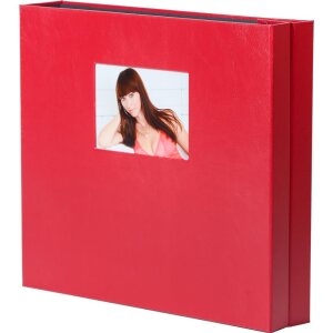 HNFD Maxi Photo Album Lona czerwony 34,5x33 cm 100 czarnych stron