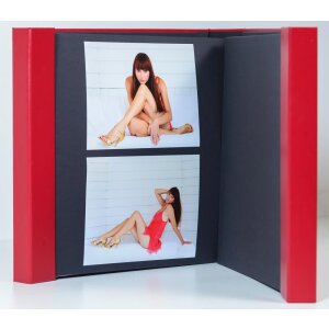 HNFD Maxi Photo Album Lona czerwony 34,5x33 cm 100 czarnych stron