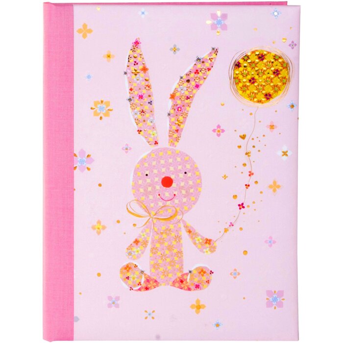 Goldbook Baby Diary Bunny różowy 21x28 cm 44 ilustrowane strony