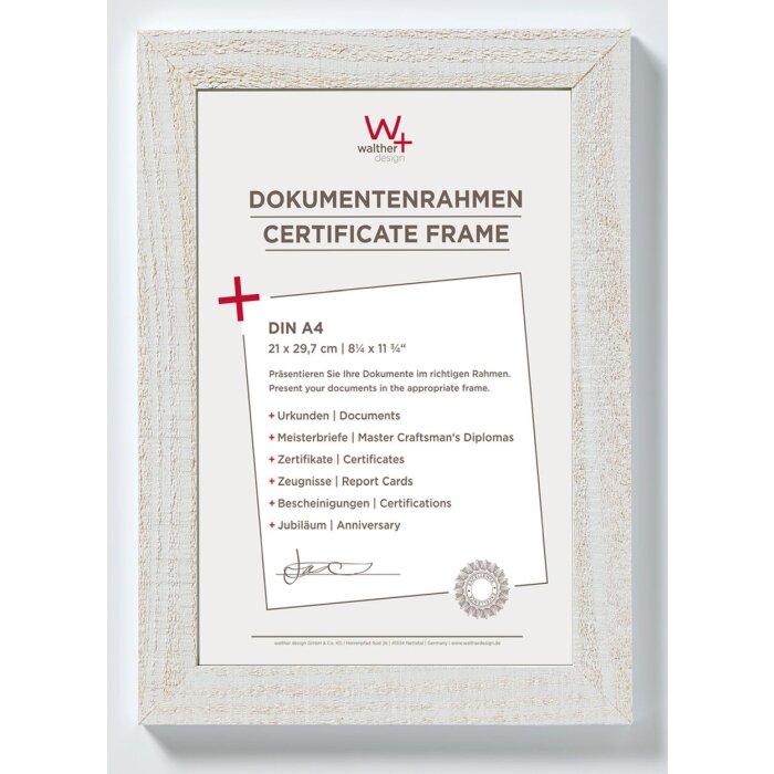 A4 Certificate Frame Home polar white