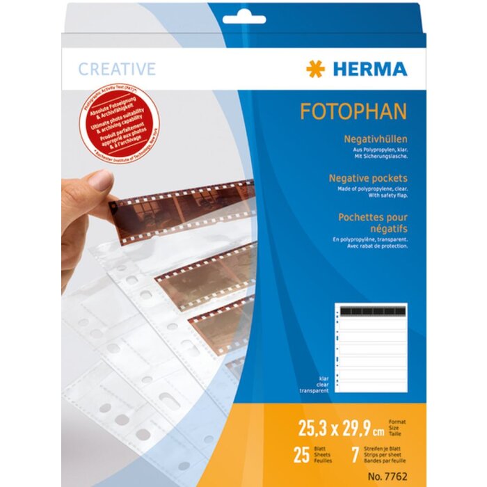 herma polypropylene negative sleeves clear - 7 pasków po 6 negatywów