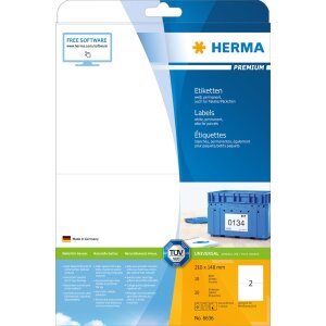 herma etykiety premium a4 biale 210x148 mm papier mat 20 szt