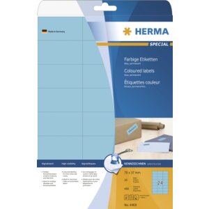 HERMA Etykiety a4 niebieskie 70x37 mm papier mat 480 szt