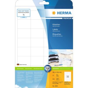 herma etykiety Premium a4, biale 48,3x33,8 mm papier...