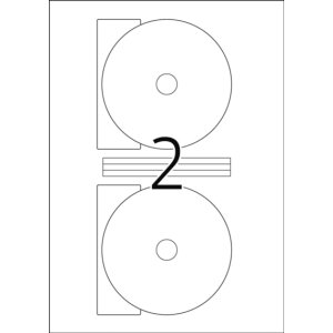 Etykiety na plyty CD Maxi a4 biale ø 116 mm papier matowy kryjacy 50 szt.