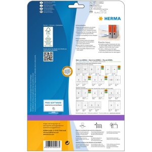 Etykiety do folderów a4 czerwone 192x61 mm papier matowy kryjacy 80 szt.