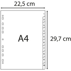 Indeks DIN A4 z 10 zakładkami