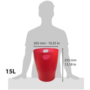 Kosz na śmieci ECOBIN - karmazynowy przezroczysty