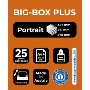 BIG-BOX PLUS - czarna-błyszcząca mandarynka 347x278x271 mm