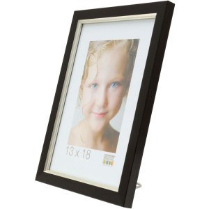 Rama plastikowa S46A czarna ze srebrem 18x24 cm