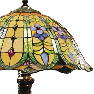 Lampa stołowa Tiffany Ø 40x53 cm w kolorze zielonym