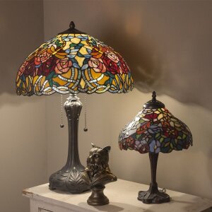 Lampa stołowa Tiffany Ø 46x64 cm w kolorze czerwonym