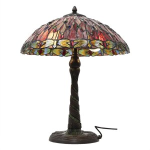 Lampa stołowa Tiffany Ø 45x56 cm w kolorze czerwonym