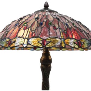 Lampa stołowa Tiffany Ø 45x56 cm w kolorze czerwonym