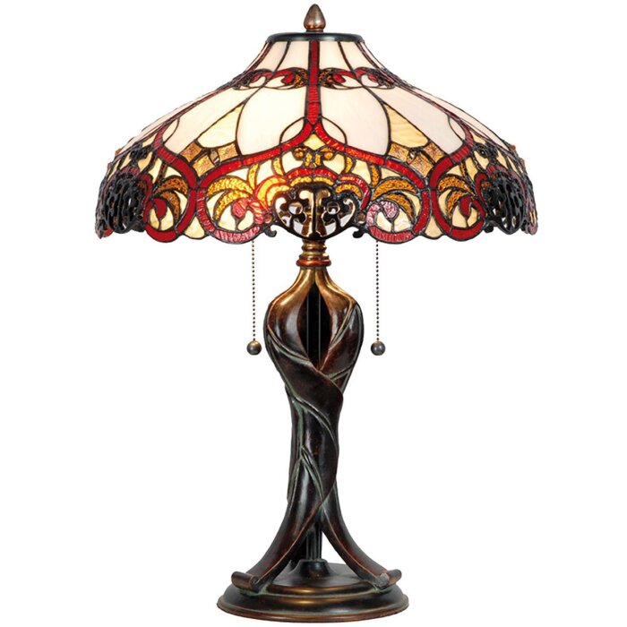 Lampa stołowa Tiffany Ø 41x56 cm w kolorze czerwonym