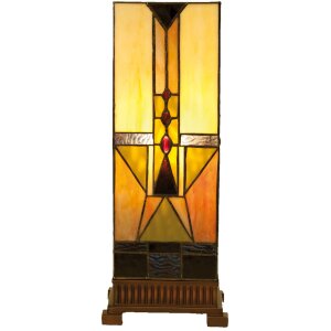 Lampa stołowa Tiffany 18x45 cm brązowa