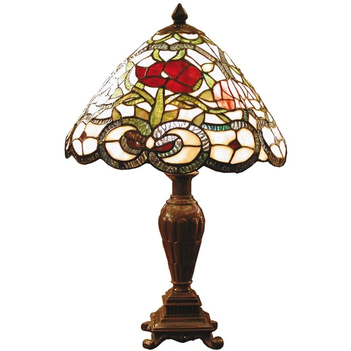 Lampa stołowa Tiffany Ø 32x47 cm w kolorze czerwonym