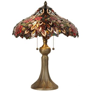 Lampa stołowa Tiffany Ø 43x58 cm kolor czerwony