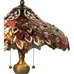 Lampa stołowa Tiffany Ø 43x58 cm kolor czerwony