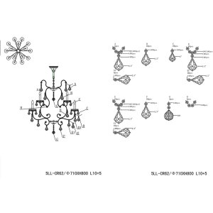 Żyrandol Ø 71 cm żelazo-szkło - 5LL-CR62 Clayre Eef