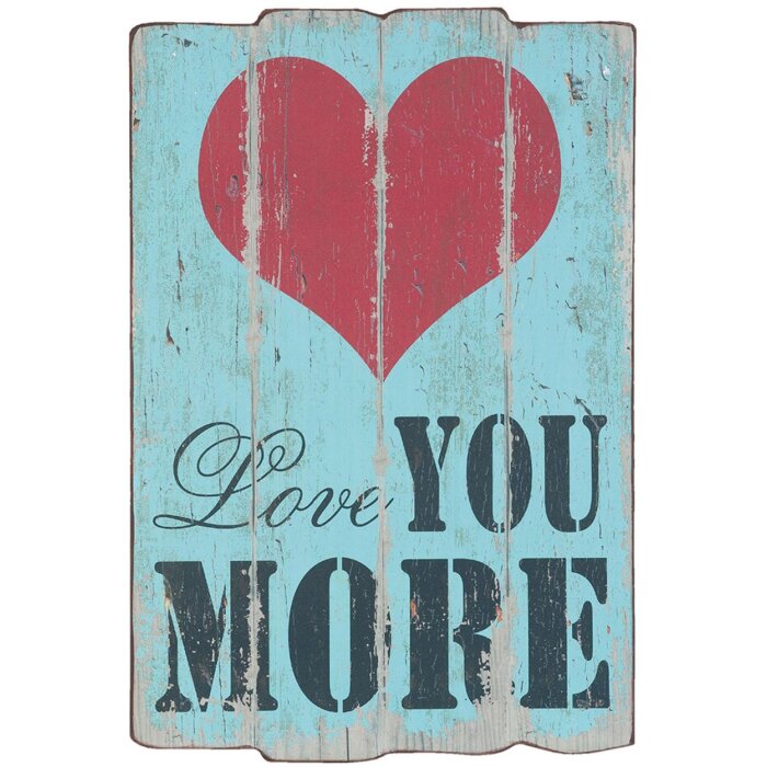 Clayre & Eef 6H1059 Text Plate Love 40x60 cm niebieski