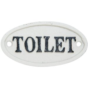 TOILET - Znak tekstowy 10x5 cm biały