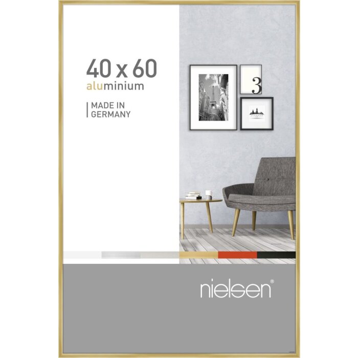 Nielsen Ramka aluminiowa Pixel 40x60 cm złota błyszcząca