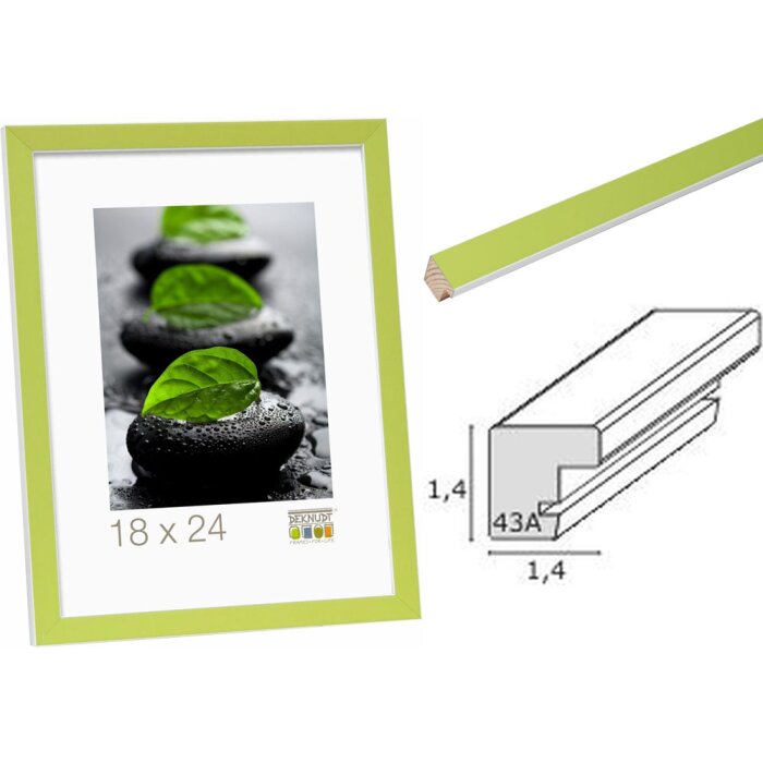 Ramka na zdjęcia zielono-białe drewno S43AL