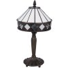 Lampa stołowa Tiffany Clayre & Eef 5LL-5197 - Ø 20x36 cm - E14 - Max. 1x40 Watt biały - czarny