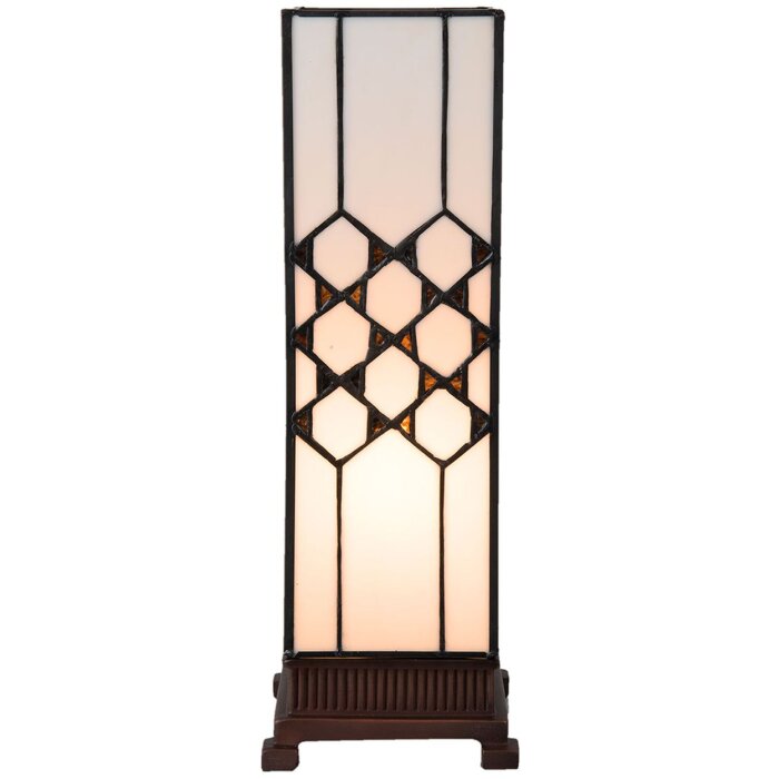 Lampa stołowa Tiffany Clayre & Eef 5LL-5888 - 12x12x36 cm E14 - max. 25 Watt biały