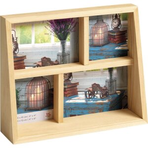 Gallery Frame Rustic 4 zdjęcia 10x10 cm i 10x15 cm natura