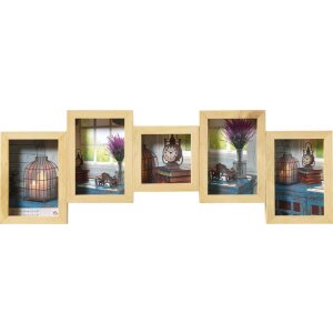 Gallery Frame Rustic 4 zdjęcia 10x15 cm i 10x10 cm natura