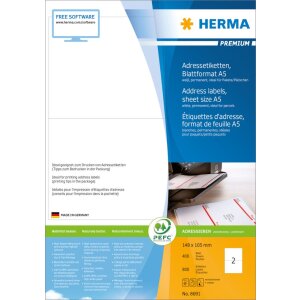 Herma premium etykiety adresowe, a5, 148 x 105 mm, biale,...