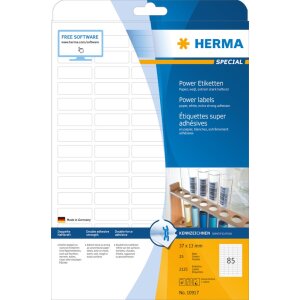 Herma special power labels a4, 37 x 13 mm, biale,...