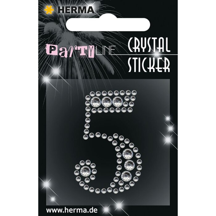 Herma FASHIONLine Crystal Sticker "5"; "Herma Crystal Sticker