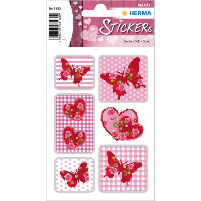 Herma magic sticker rose heart, jedwab