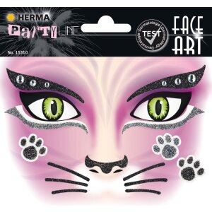 Herma FASHIONLine Face Art Sticker Rózowy Kot