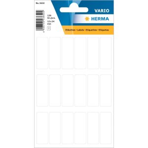 Etykiety uniwersalne biale 12x34 mm papier mat 126 szt.