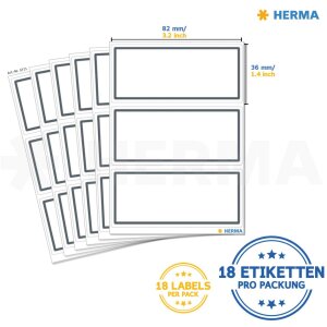 Etykiety szkolne neutralne szary border 82x36 mm