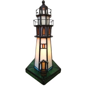 Lampa stołowa Tiffany Lighthouse 11x11x25 cm 1x E14 max 25W