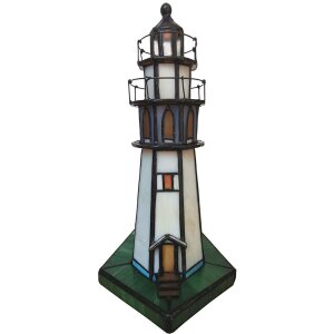 Lampa stołowa Tiffany Lighthouse 11x11x25 cm 1x E14 max 25W