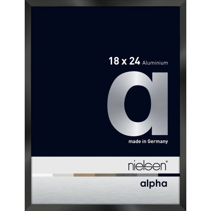 Nielsen Aluminiowa ramka na zdjęcia Alpha 18x24 cm anodowana czarna błyszcząca