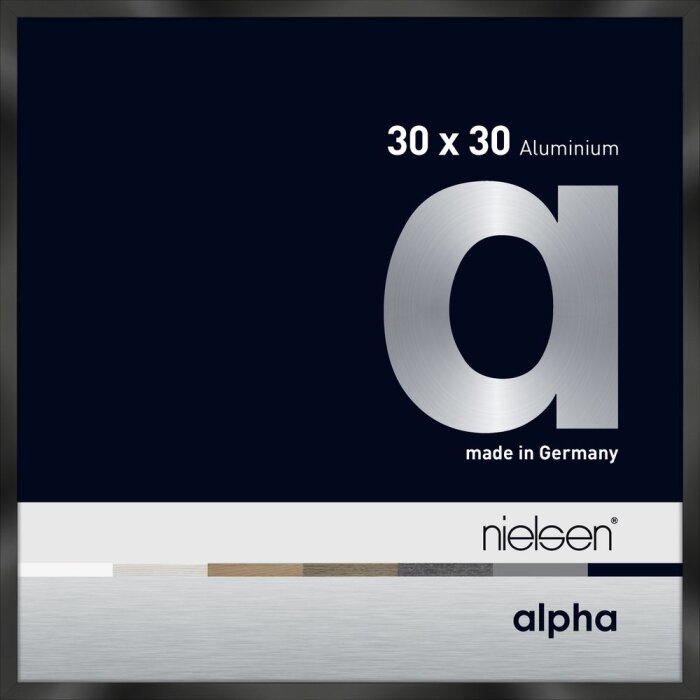 Nielsen Aluminiowa ramka na zdjęcia Alpha 30x30 cm anodowana czarna błyszcząca