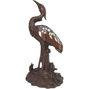 Lampa stołowa Tiffany Bird 21x21x53 cm E14-max 1x25W LumiLamp 5LL-6064