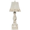 Clayre & Eef 6LMP661 Lampa stołowa 27x27x70 cm szare drewno żelazo lampa biurkowa