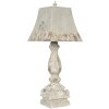 Clayre & Eef 6LMP661 Lampa stołowa 27x27x70 cm szare drewno żelazo lampa biurkowa