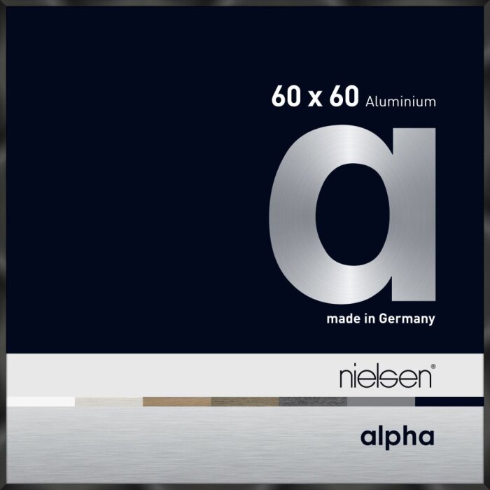 Nielsen Aluminiowa ramka na zdjęcia Alpha TCSC 60x60 cm anodowana czarna błyszcząca